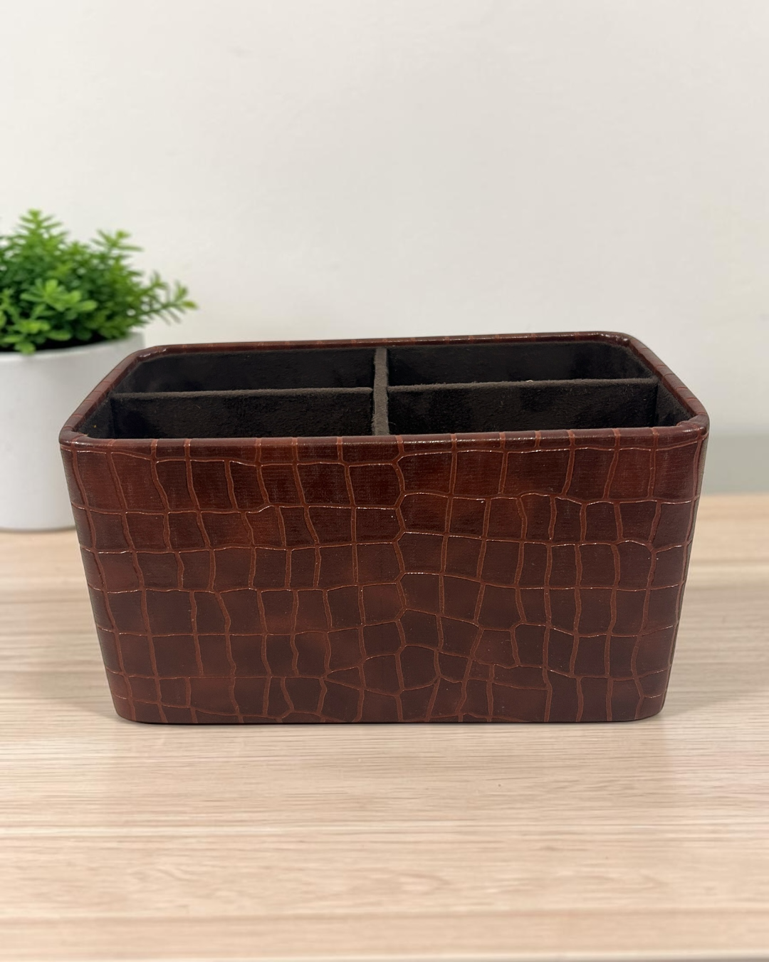 Luxury Croco Leatherite 4-Piece Organizer Set for Home & Office | Luxury Leatherite Organizer Set | Luxury Croco Leatherite Set of 4 for Home & Office | Office Organizer