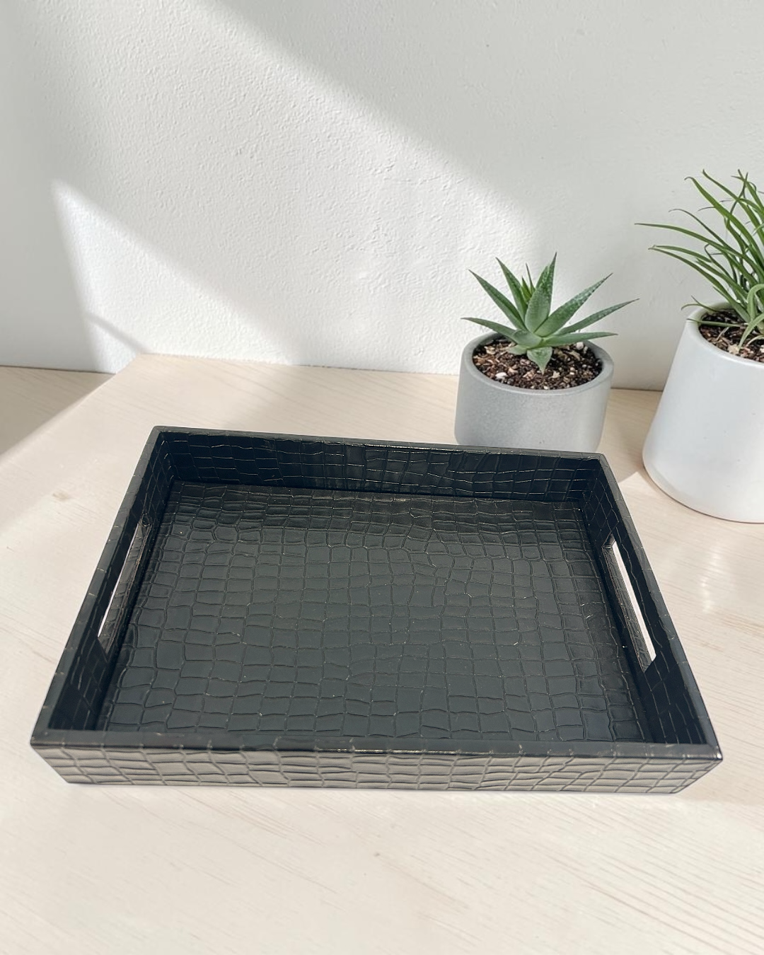 Luxury Leatherette Serving Tray for Tea, Coffee & Snacks