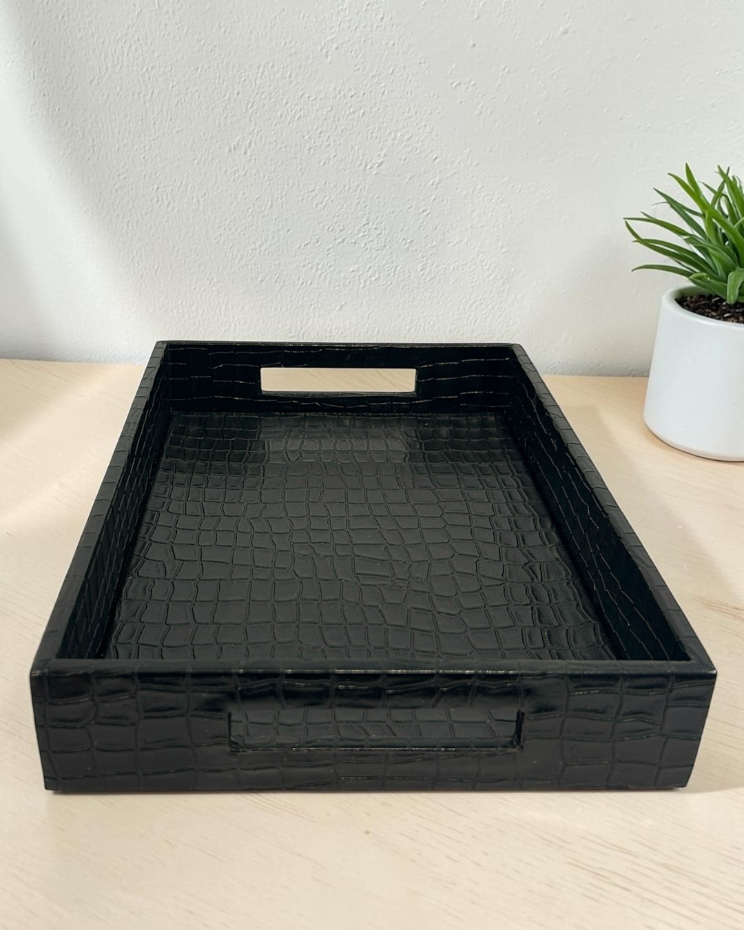 Luxury Leatherette Serving Tray for Tea, Coffee & Snacks