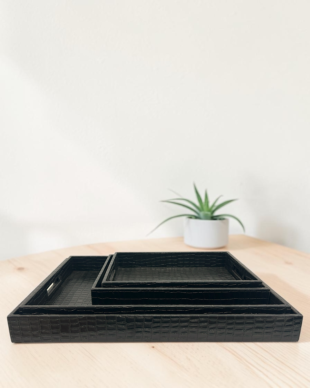 Luxury Leatherette Serving Tray for Tea, Coffee & Snacks