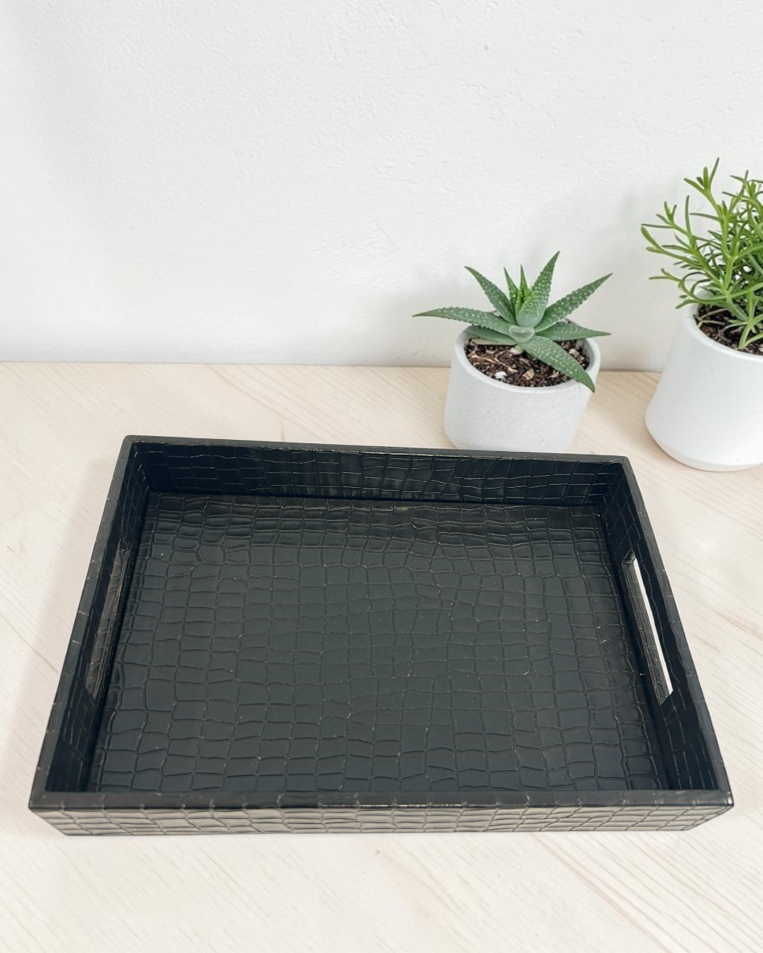 Luxury Leatherette Serving Tray for Tea, Coffee & Snacks