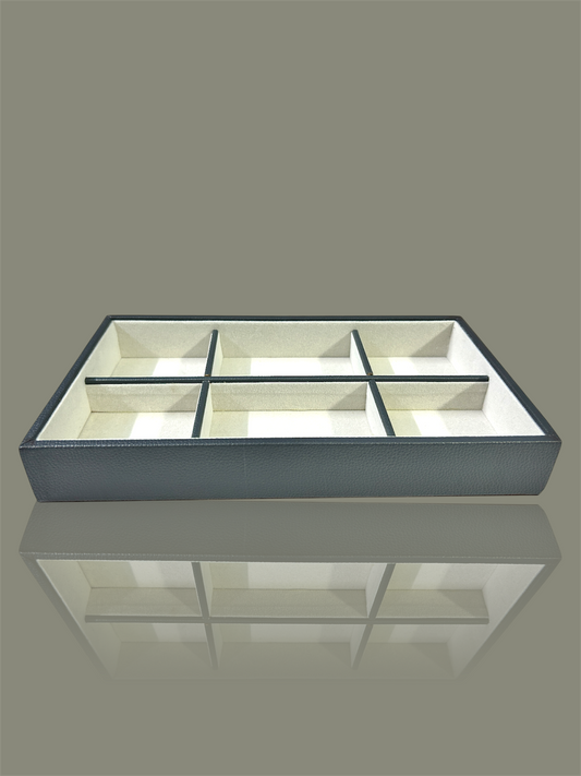 Leatherite Jewellery Tray – 6 Compartments