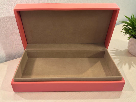 Leatherite Gaddi Box with Rattan Cane Top