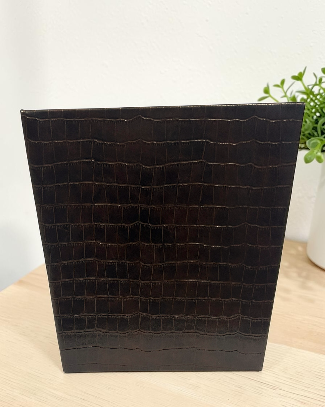 Premium Croco Faux Leather Dustbin with Suede Interior | Premium Croco Faux Leather Dustbin for Office & Home Décor