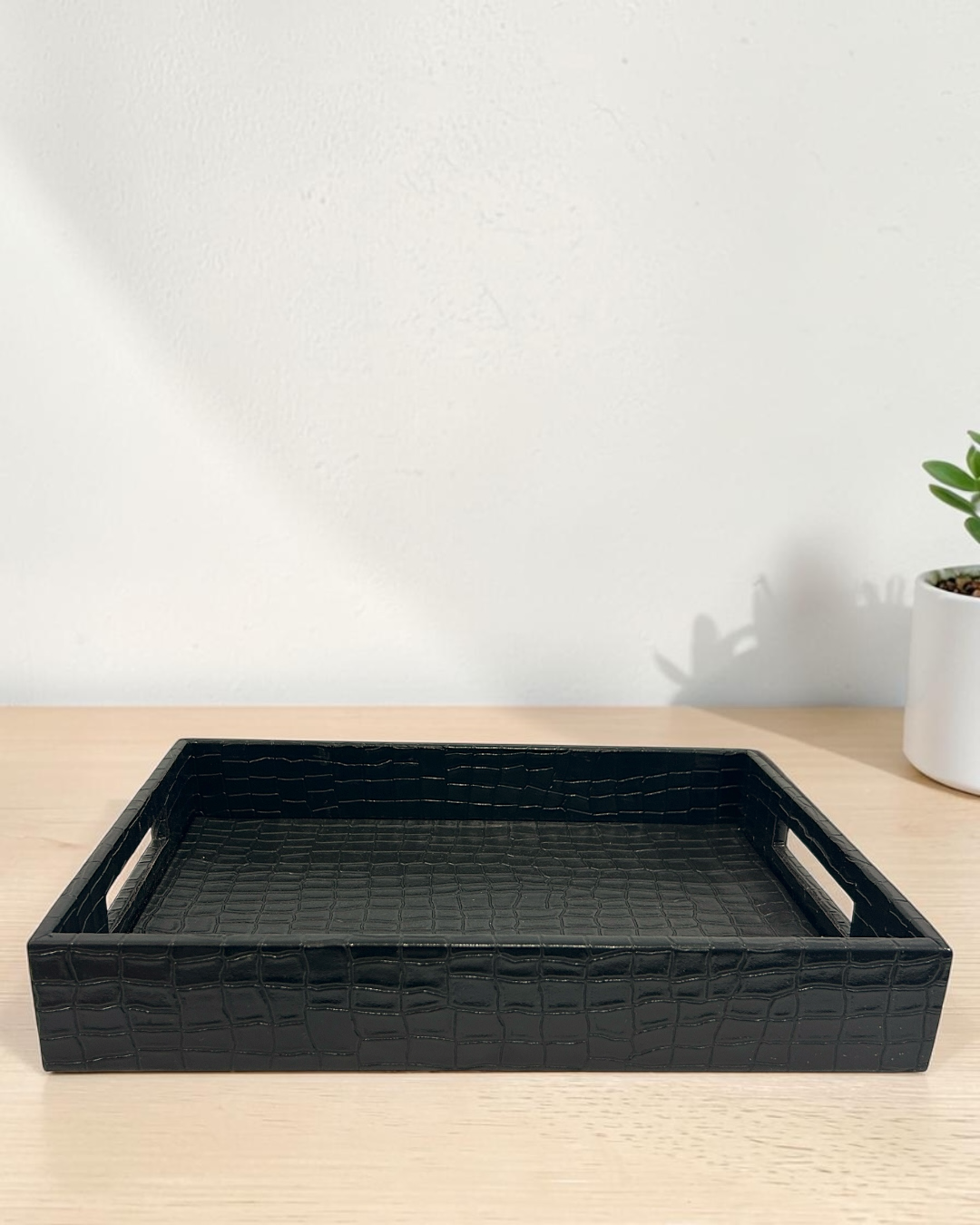 Luxury Leatherette Serving Tray for Tea, Coffee & Snacks